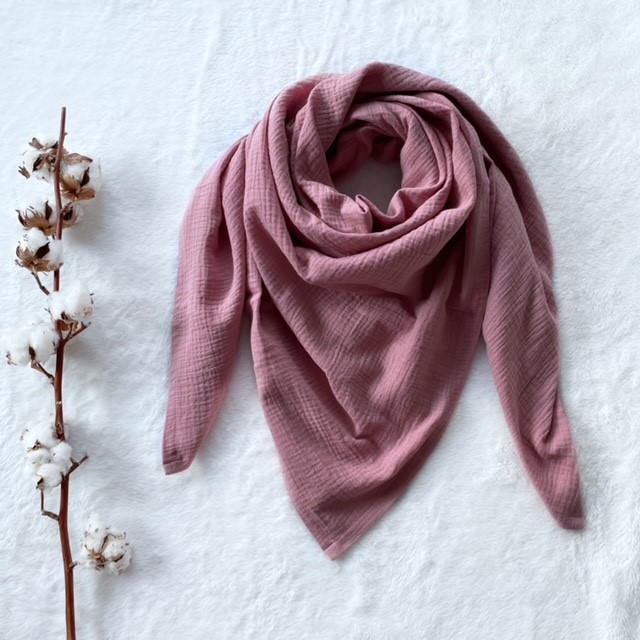 Kinder Muselintuch groß 125 x 125cm rosa