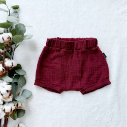 Kinder Sommer Muselino Shorts bordeaux