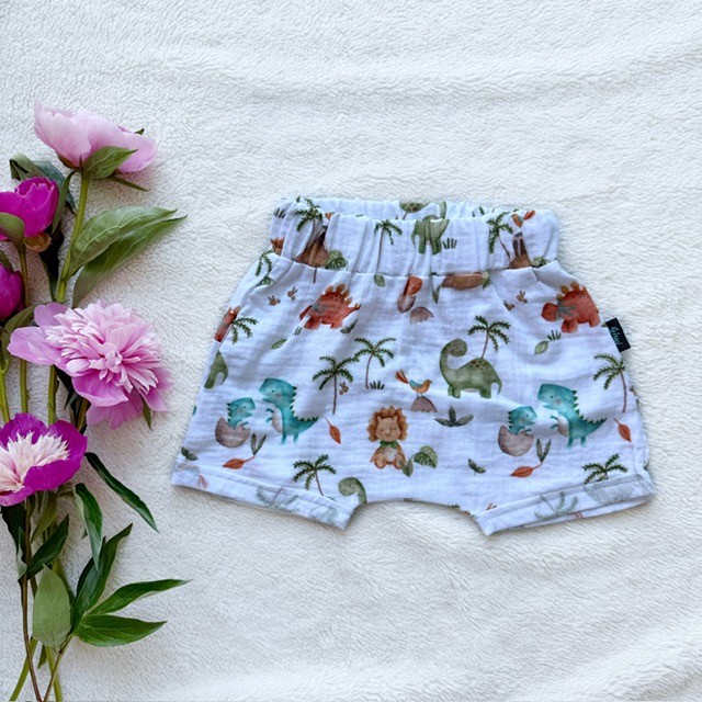 Kinder-Sommer-Musselin-Shorts Dinos