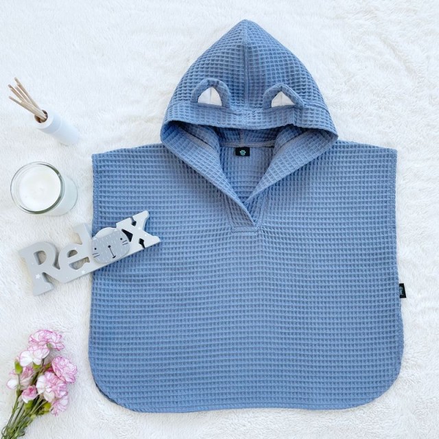 Kinder Sommerjacke mit Kapuze und blauen Ohren