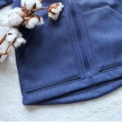 Kinder gefütterte Softshell-Hosen  dunkelblau - Fischgrätenmuster