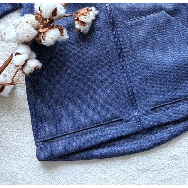Kinder gefütterte Softshell-Hosen  dunkelblau - Fischgrätenmuster