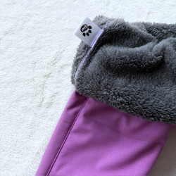 Kinder Winter Softshell gefütterte Hose mit Lammfell altrosa (graues Lammfell außen)