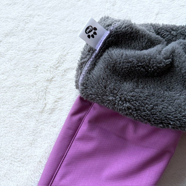 Kinder Winter Softshell gefütterte Hose mit Lammfell altrosa (graues Lammfell außen)