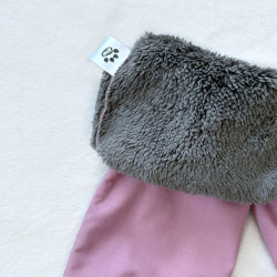 Kinder Winter Softshell gefütterte Hose mit Lammfell altrosa (graues Lammfell außen)