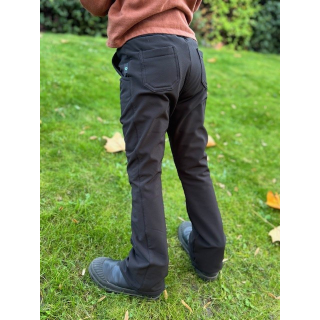 Mädchen Softshell gefütterte Hose schwarz