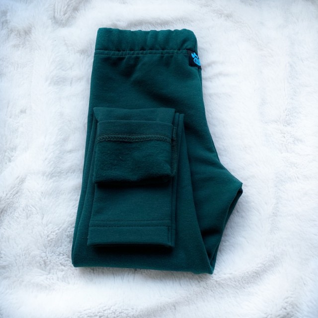 Kinder Winter gefütterte Leggings smaragdgrün