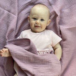 Kinder Muselintuch groß 125 x 125cm rosa