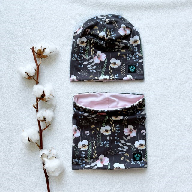 Kinderhalsband (Tunnel) BLUMEN AUF WEISS