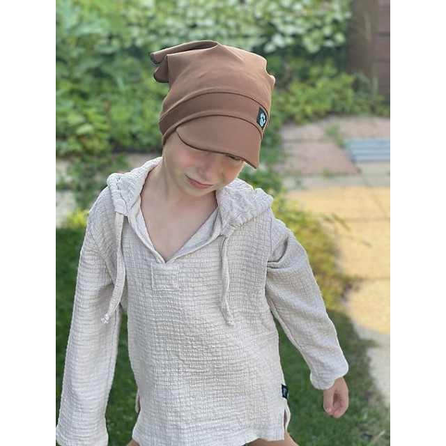 Kinder Sommerhut mit Schirm braun