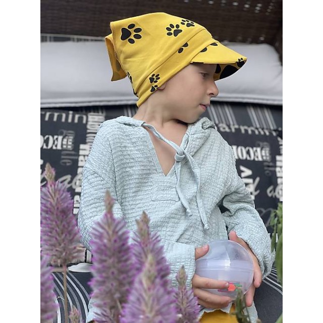 Kindersommerhut mit Schild PACKY orange