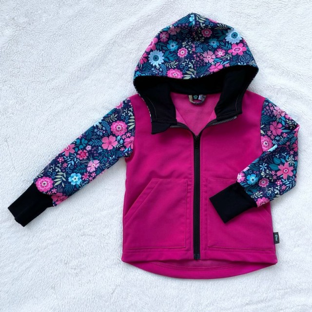 Kinder Softshelljacke KVIETKY cyklámenová
