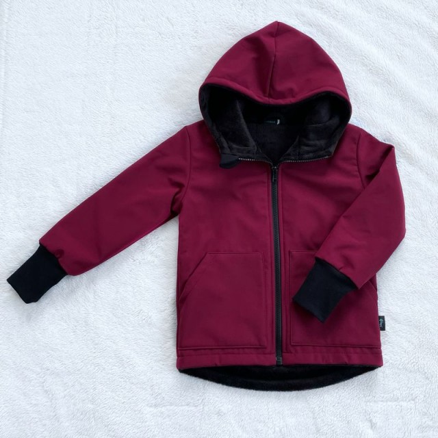Kinder Softshell gefütterte Jacke bordeaux