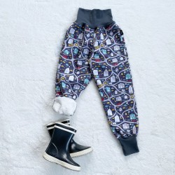 Kinder Winter gefütterte Softshell-Hosen mit Fleece AUTÍČKA NA CESTE