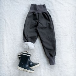 Kinder Winter gefütterte Softshell-Hosen mit Lammfell grau