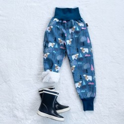 Kinder Winter gefütterte Softshell-Hosen mit Lammfell ĽADOVÉ MEDVEDÍKY